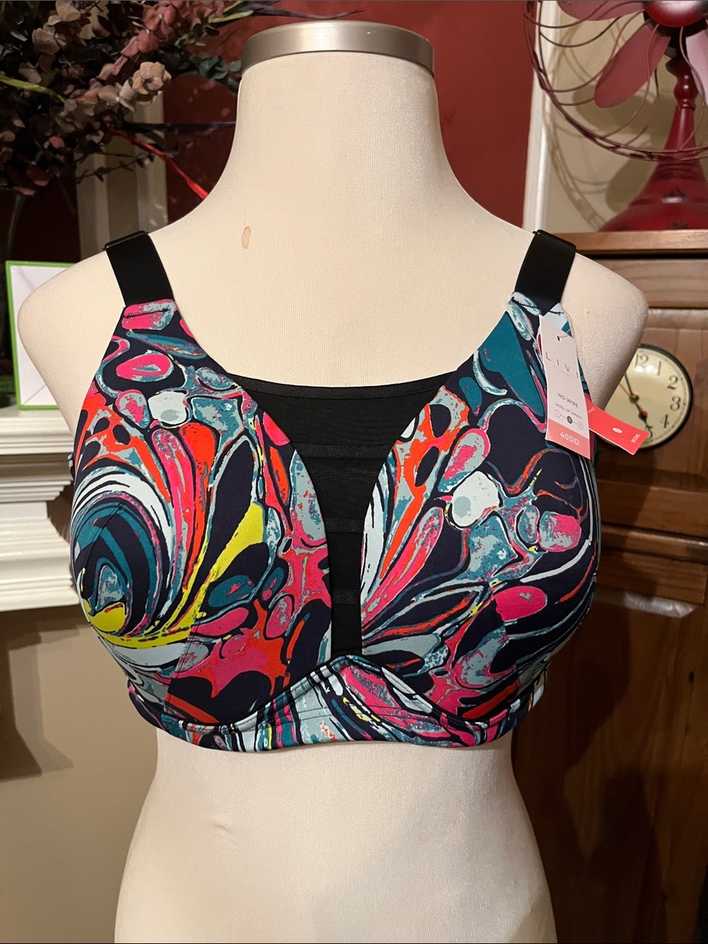 Lane Bryant Multicolor Swirl Support Sports Bra